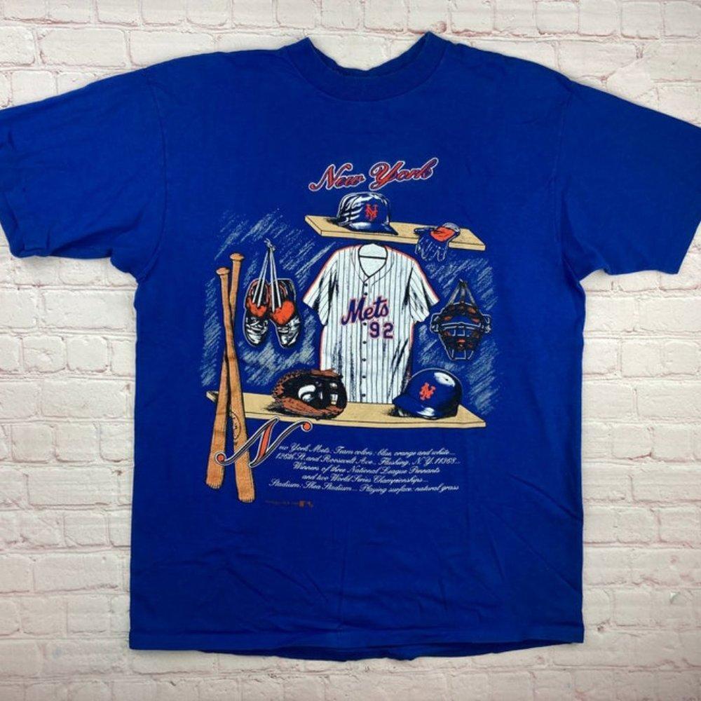 Original 1992 New York Mets T-Shirt Nut Meg Mi Lls Shirt Tee